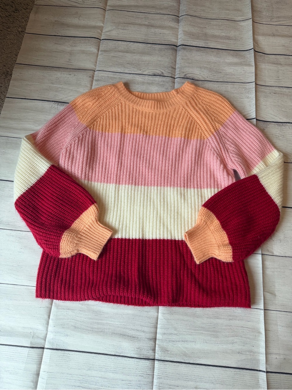 Women’s Pink Lily Striped Crewneck Sweater